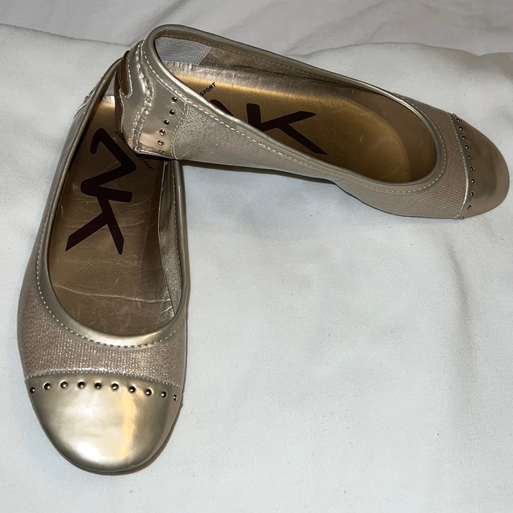 Gold ballet style flats